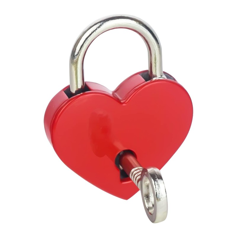 HMF Mini Decorative Padlock with Key in Heart Shape |
