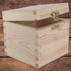 Small Square Cube Wooden Box with Lid & Clasp Closure