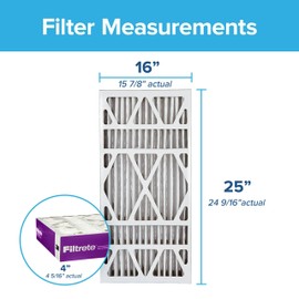 Filtrete 16x25x4, AC Furnace Air Filter, MPR 1550 DP, Healthy Living Ultra Allergen Deep Pleat, 2-Pack (actual dimensions 15.88 x 24.56 x 4.31)