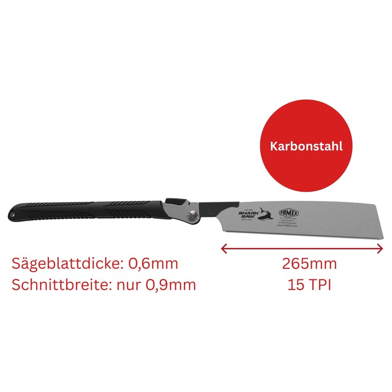 Famex Carpenter's Saw, Japanese Tensile Saw