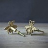 Fyne-Finds Set of 3 Gold Bee Vintage Metal Drawer Cupboard