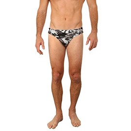 UZZI Men's Basic Swim Shark Bikini Swimwear 4600 Camo Black L