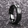 King Will Classic 8mm Black Tungsten Carbide Wedding Band Ring