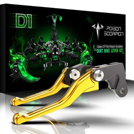 POISON SCORPION Gold Dirt Bike Brake Clutch Levers Pivot Compatible with RM85 2005-2023 / RM125 RM250 2004-2008 / TTR230 2005-2024 / YZ80 YZ85 2001-2014 / KLX125 2003-2004 / KLX300R 1997-2004