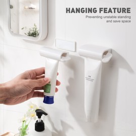 CORNERIA 2 x Tube Squeezer with Magnetic Suction Cup, Wall Mounted Tube Squeezer, Toothpaste Holder, Suitable for All Tube Sizes