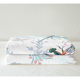 Libélula Manta decorativa para niños, con estampado de libélula, manta mullida para cama, sofá, sofá, floral, de vellón de animales voladores, manta sherpa, acuarela, rosa, botánica, 50 x 60 pulgadas