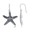 Sterling Silver Oxidized Starfish Earrings