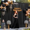 10x10ft Black Backdrop Curtain Panels for Parties - Wrinkle Free