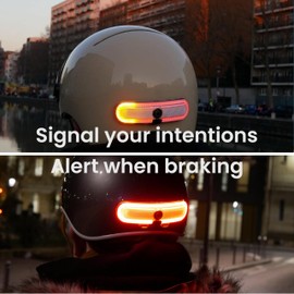 OxiTurn deluxe pack including an OxiTurn light for bikes, scooters or helmets, with 5 red modes and right/left turn signals, an OxiMote remote and an OxiBrake device to activate brake light function