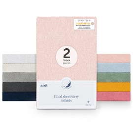 Laleni Set of 2 Terry Towelling Fitted Sheets for Cot Bed - Fitted Sheet 40 x 90 cm Oeko-Tex 100 Certified Rose