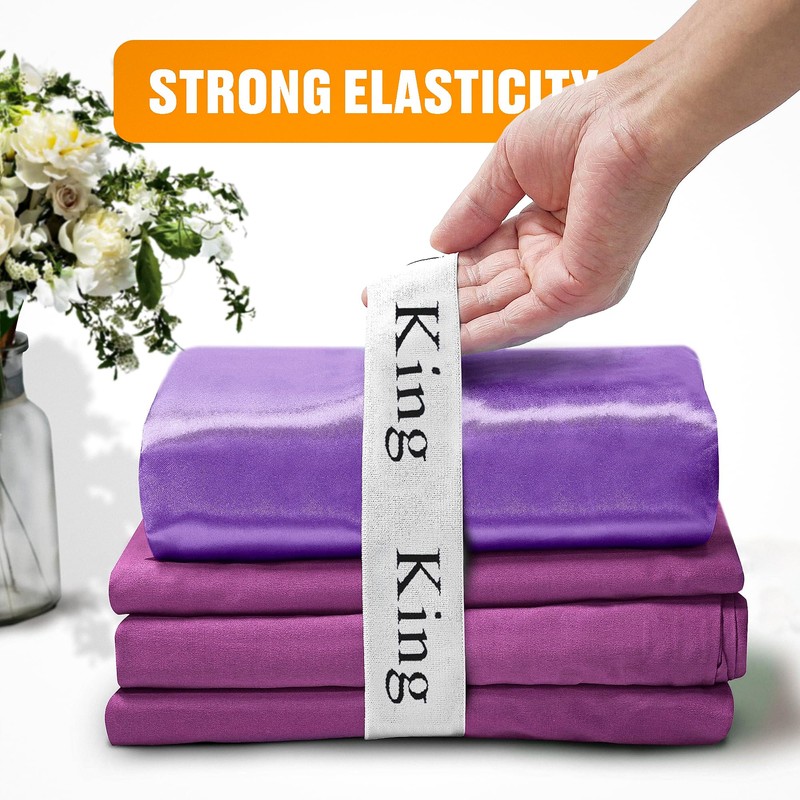 Bed Sheet Organizer Bands for Linen Closet, Sheet Keepers and