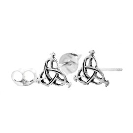 WINDALF Celtic Harmony Stud Earrings Siana 7 mm Celtic Trinity Earrings 925 Sterling Silver, Sterling Silver, No Gemstone