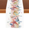 Nautical Table Runner, Summer Coastal Starfish Table Decor 13"x36"