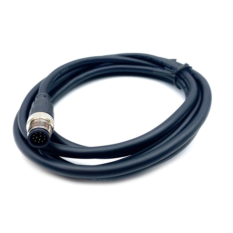 FOWIUNYE 6.56ft M12 12 Pin Male Connector Cable, A Code