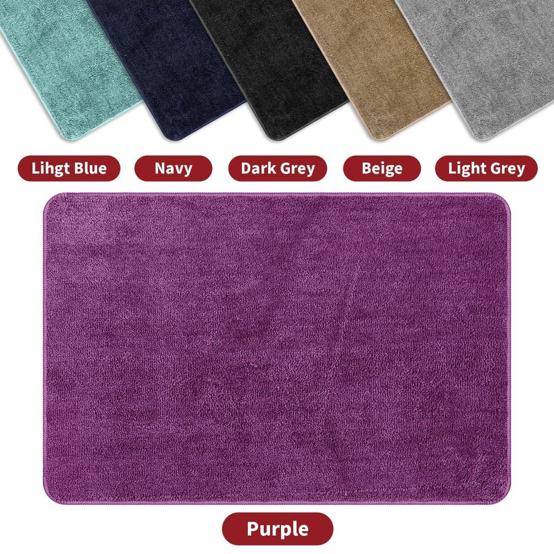 Vinsani Bath Mat Non Slip Bathroom Mat Thickened Fluffy Microfiber