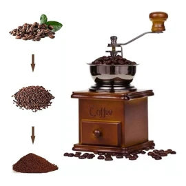 Mebix Molino De Café Manual Portátil De Madera Vintage Retro