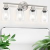 Guliaofo 4-Light Nickel Bathroom Light Fixtures, E26 Modern Vanity Lights