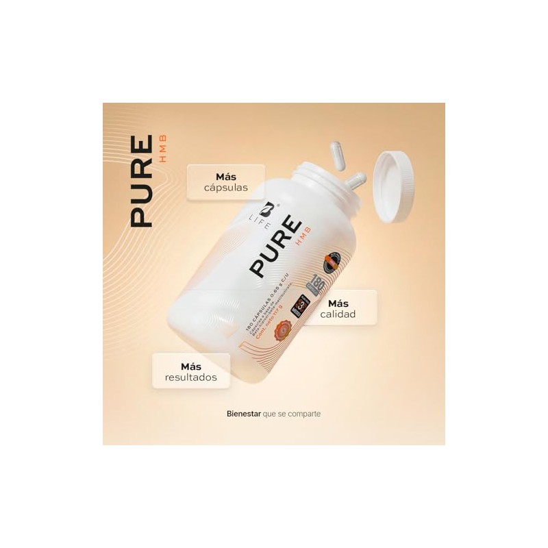 B Life HMB 1000mg | 180 Cápsulas | Potenciado con