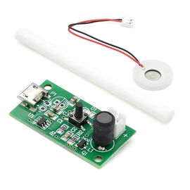 HiLetgo Mini Air Humidifier DIY Kit USB Mist Maker Moisture Spray Fogger Atomizer Mini Oscillator with Switch Timer Function with Cotton Swab & Stand DC 5V