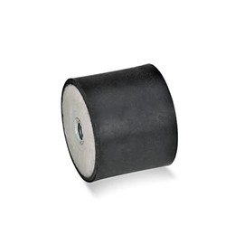 Ganter Normelemente GN 351-25-20-M6-EE-55 351-25-20-M6-EE-55 Rubber Buffer Black Thread M6 Diameter 25 mm Pack of 10