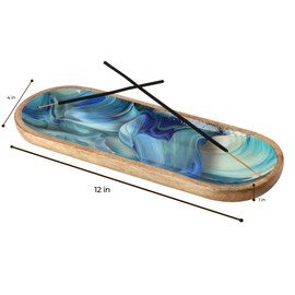 Incense Holder or Incense Burner Holder, Modern Incense Ash Catcher or Insense Stick Holder for Decorations for Home, Wooden Incense Tray for Gifting (Fluid)