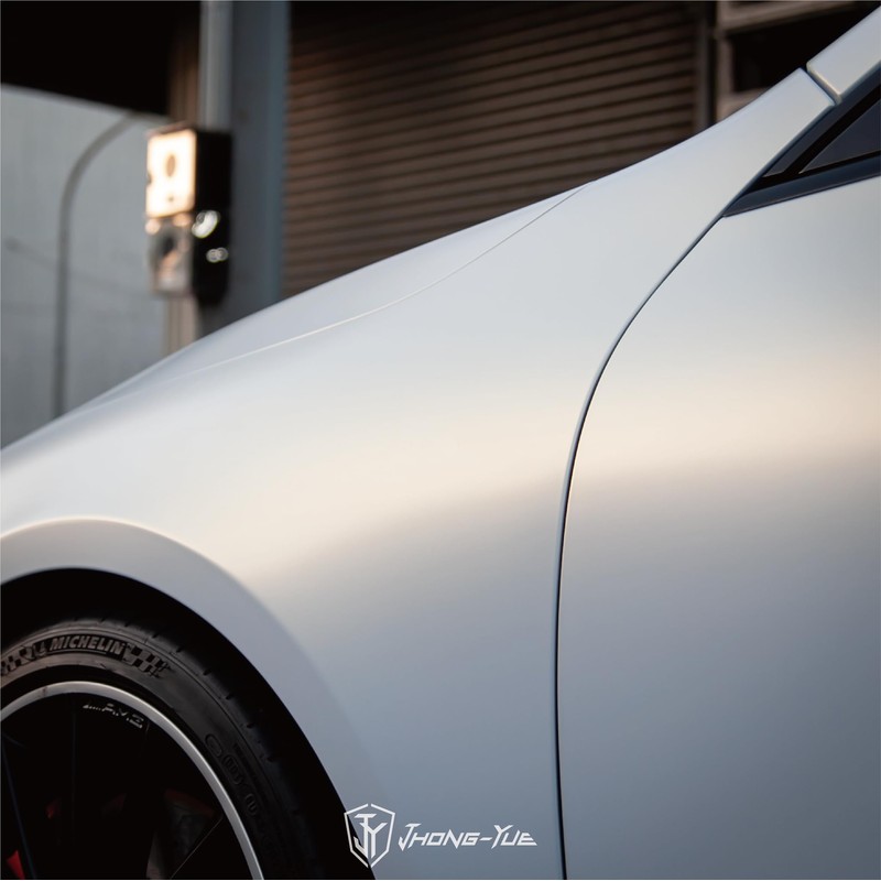 VViViD+ Satin White to Blue Space Pearl Vinyl Car Wrap
