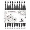 Hethrone Black Markers for Drawing - Brush Pens with Felt