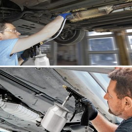 JOJOCY Car Undercoating Spray Gun with Suction Feed Cup, 360° & Straight Spray Hoses Air Undercoating Spray Gun 2 Wands 12.2"/56cm for Undercoating Painting, Coating, Rust Prevention Treatment