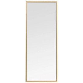Elegant Decor Eternity 36" x 14" Contemporary Metal Frame Mirror in Brass