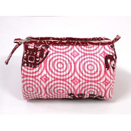 INDIAN CRAFT CASTLE ICC Toiletry Bag Water-resistant Makeup Cosmetic Bag, Full Sized Container, Portable Makeup Organizer, Cosmetic Holder Bag Travel Organizer for Women and Men, Pink, M, Quilted