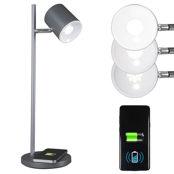 OttLite Good Housekeeping Modern LED Desk Lamp with Wireless Charger,