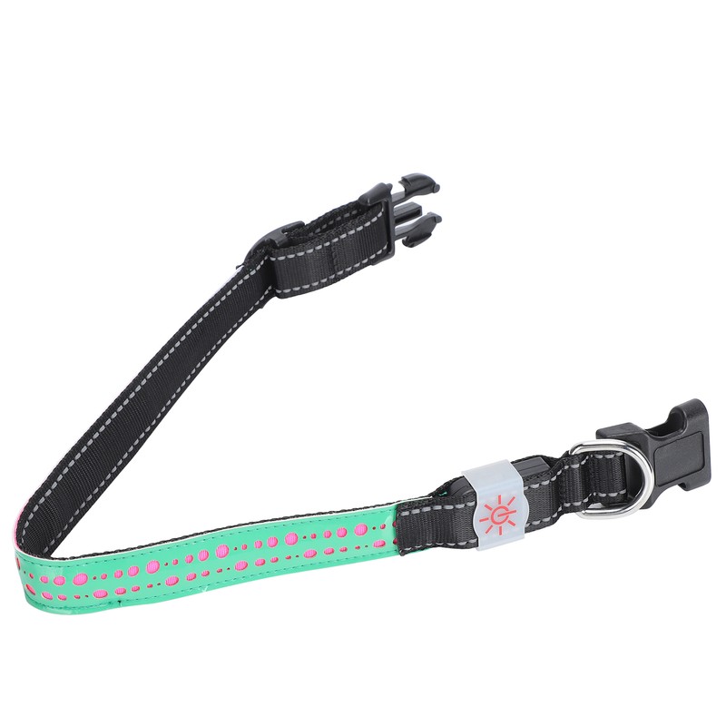 USB Rechargeable LED Pet Adjustable Carved Collar Dog Lighting Night