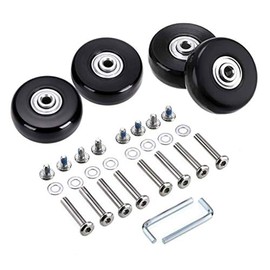 LOTOWELZON 4Pcs Set Luggage Replacement Wheels 50mm with 6mm(0.24") Bearings Repair Kits ABEC 608zz for Suitcase and Inline Outdoor Skate and Caster Board (50 * 18mm/1.97"*0.7")