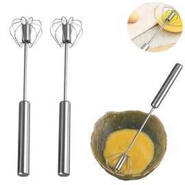 Egg Mixers Beater Multifunctional Stainless Steel Semi-Automatic Hand-Held Push-Type Whisk for Effortless Blending Whisking Whipping Frothing Beating Stirring of Eggs Butter Coffee