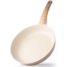 SENSARTE Ceramic Nonstick Frying Pan Skillet 8Inch Non Stick Omelette Pans, Non-toxic Healthy Kitchen Cooking Chef's Pan, Free of Intentionally Added PFOA/PFAS/PTFE, Induction Compatible, Taupe