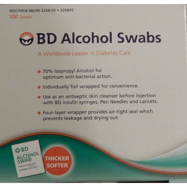 BD Alcohol Swabs 100each (Pack of 2)