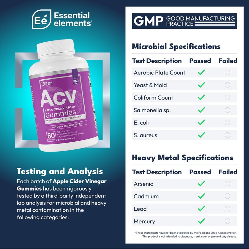 Essential Elements Apple Cider Vinegar Gummies from The Mother -