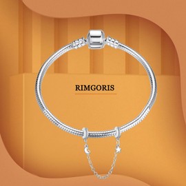 Rimgoris 925 Sterling Silver Charm for Women Bracelets Necklace Rose Gold Star & Moon & Sun Key Star Planet Clips Star & Moon Starfish Embed Dangle Charm Gift, Silver, Cubic Zirconia