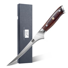 ZJIANKJ Fillet Knife 7 Inch, Ultra Sharp Boning Knife in 9Cr18MoV High Carbon Steel, Professional Fish Knives with Rosewood Handle for Precise Filleting, Slicing & Trimming