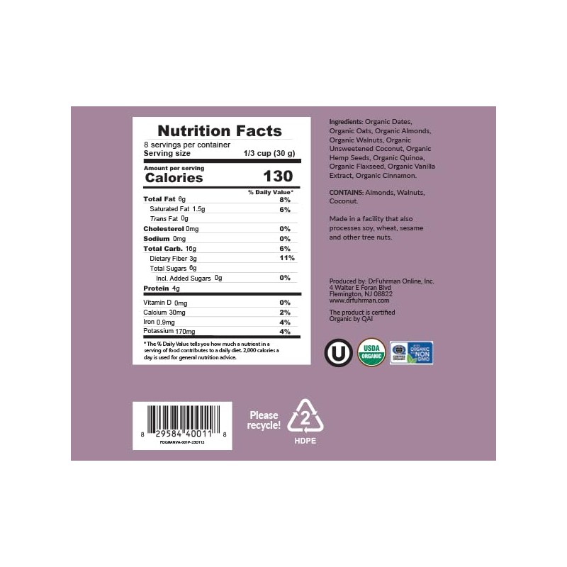 Dr. Fuhrman's Organic Granola (3-Pack)