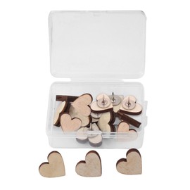 YKEBVPW 20Pcs Heart Push Pins Wooden Thumb Tacks for Cork Board Whiteboard Photos Memo Map Cute Bow Shaped Pin Small Decorative Thumbtacks Box Pack Craft and Office Use