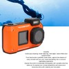4K 65MP Underwater Camera Autofocus 2.88in 1.44in Dual Screen 2500mAh