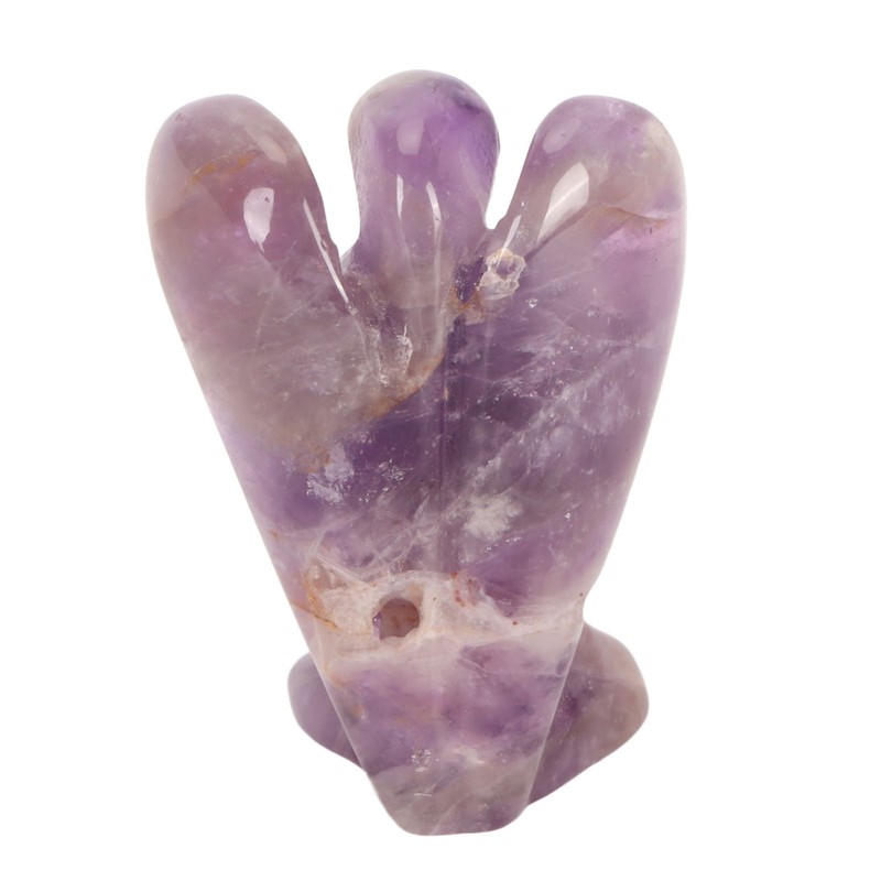 Faux Crystal Angel Figurine Carved Peace Healing Pocket Angel Statue