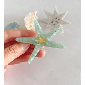 Starfish Hair Clips for Girls Women, 4 Pieces Pink Conch Tortoise Shell Hair Barrettes Blue Jellyfish Alligator Hair Pins Beautiful Hair Accessories