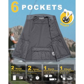 33,000ft Men's Windproof Lightweight Golf Vest Outerwear with Pockets, Softshell Sleeveless Jacket for Running Hiking Sports