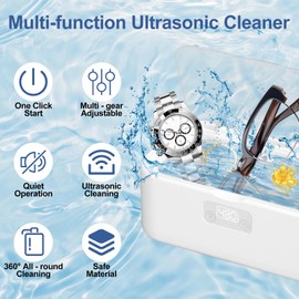 Foyucool 800ml Ultraschallreinigungsgerät, 49000Hz Schmuckreiniger mit Digitalanzeige, 90/180/280/380/480 sec Modus Ultraschallreiniger, Ultraschall-Schmuckreinigungsmaschine für Brille Ringe Münzen