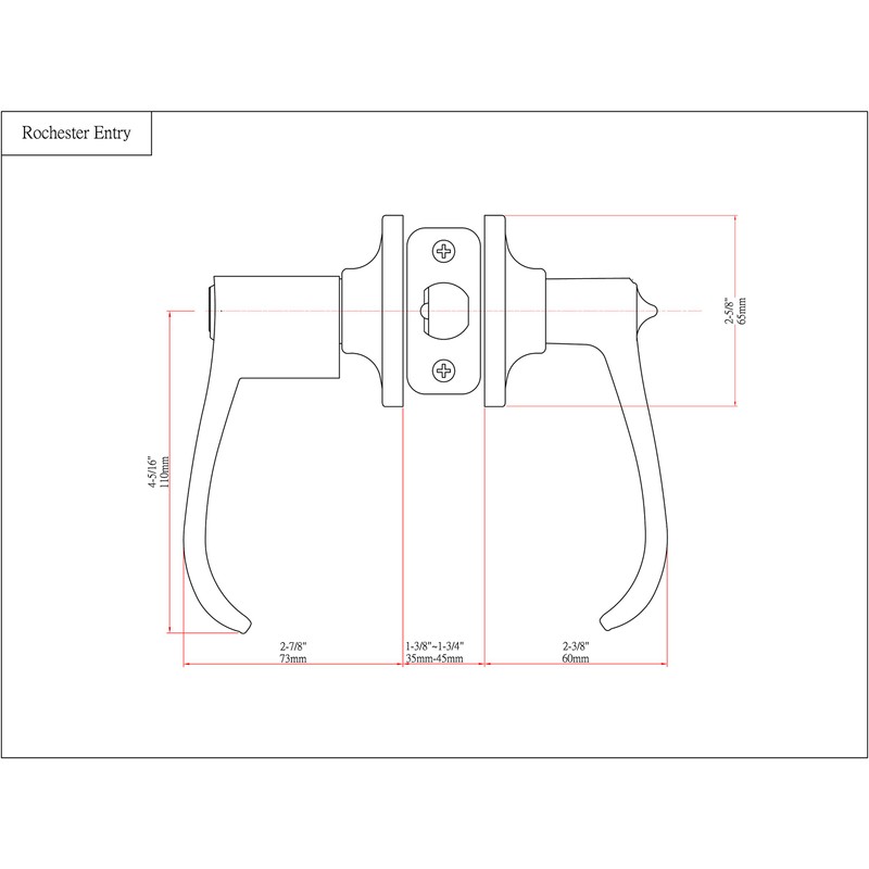 3 - Rochester Black Entry Lever with Matching Single Cylinder