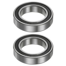 sourcing map 2pcs 6804-2RS Deep Groove Ball Bearings 20mm Bore 32mm OD 7mm Thick Chrome Steel ABEC5 Double Sealed Bearing for Motors Pumps Conveyors