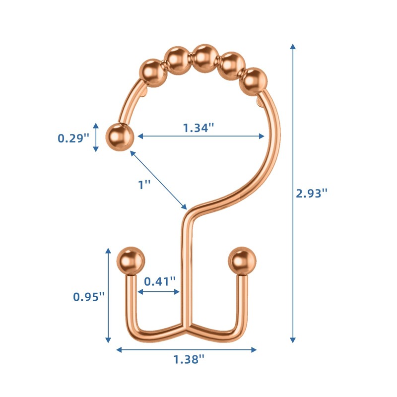 LBYOJKD Double Sided Shower Curtain Hooks with Smooth Gliding Roller