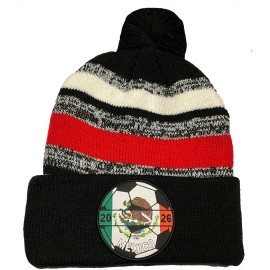 FANMATS MEXICO 2026 POM POM  BLACK RED WHITE HAT